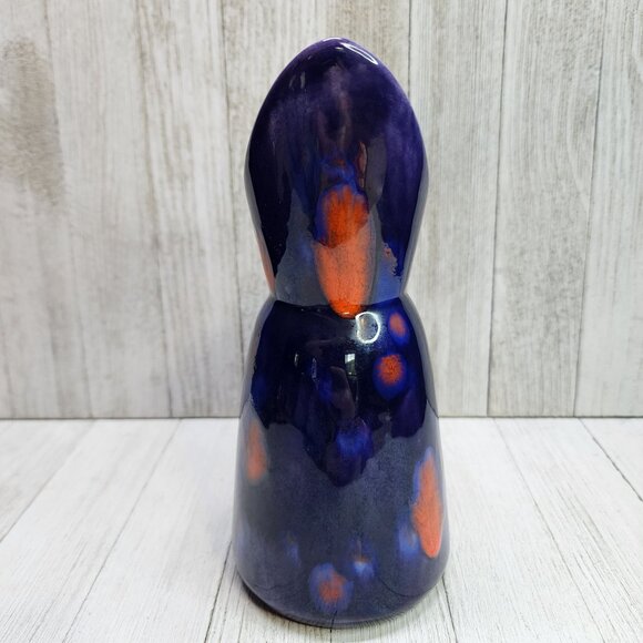 Vintage Raku Style Pottery Pitcher Jug Ceramic Purple Glazed 8'' Tall - Picture 2 of 9